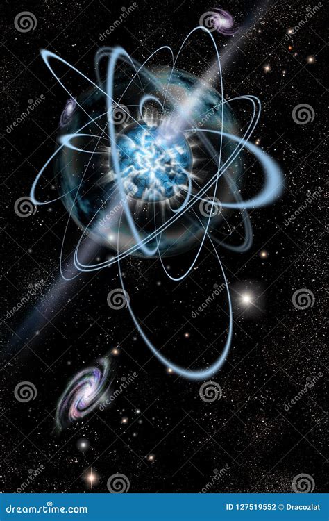 Magnetar Neutron Star With High Magnetic Field Stock Illustration