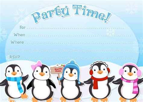 Free Printable Winter Birthday Invitations

