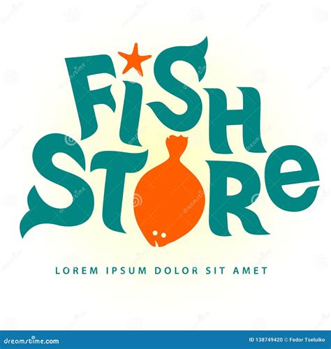 Fish Store Logotype Design Stock Illustration Illustration Of