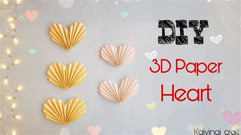 Diy Valentines Day Craft Paper Heart 3d Origami Paper Heart Paper