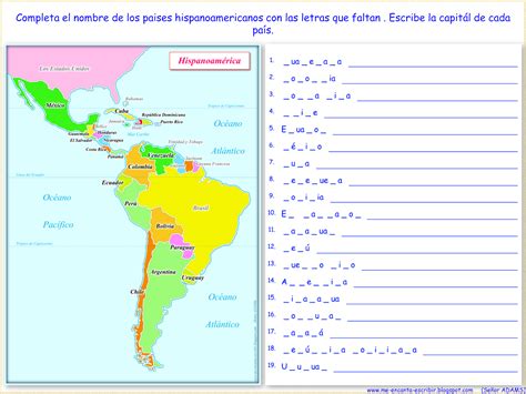 Mapa De Hispanoamérica Enseñanza De La Geografía Geografía Para