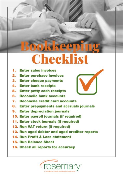 Rosemary Bookkeeping Checklist Rosemary Bookkeeping