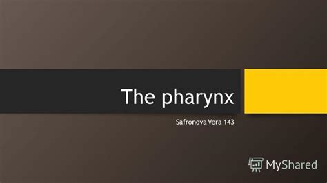 Презентация на тему The Pharynx Safronova Vera 143 The Pharynx Is