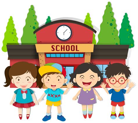 Boys And Girls At School 360545 Vector Art At Vecteezy