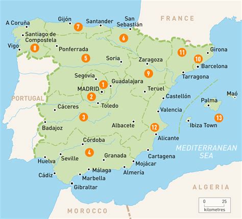 Map Of Spain Spain Regions Rough Guides Rough Guides