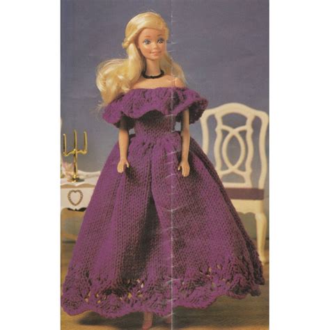 Vintage Barbie Doll Ballgown Knitting Pattern 12 Inch Dolls Etsy