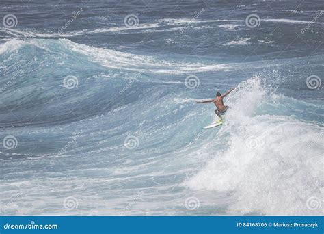 Maui Hi March 10 2015 Professional Surfer Rides A Giant Wave At