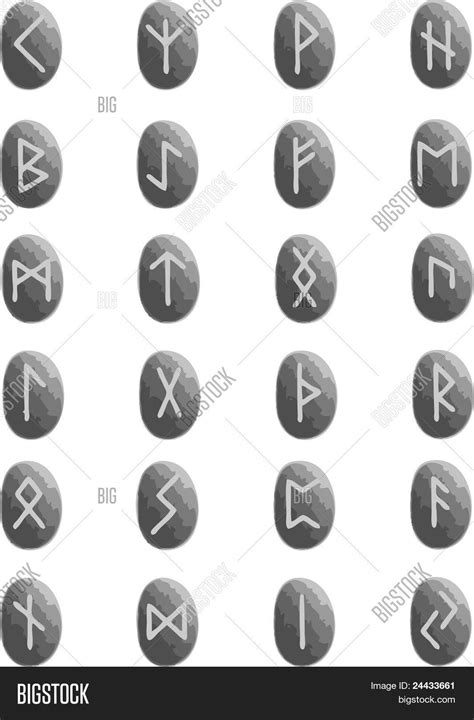 Ancient Rune Symbols On Stone Effect Stock Vector And Stock Photos Bigstock