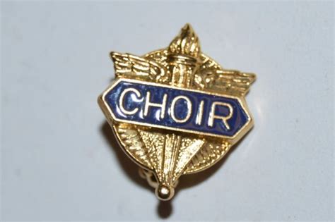 Wow Vintage Golden And Blue Choir Torch Lapel Pin Rare Ebay