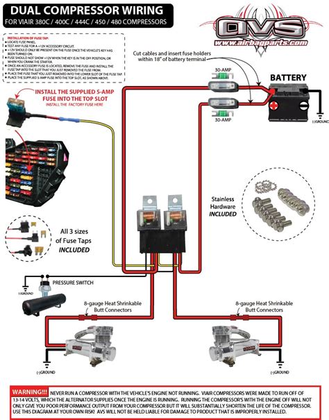 Dual Compressor Wiring Kit By Avs Complete Air Ride