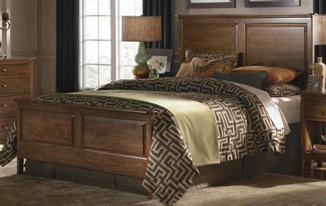 As cherry bedroom furniture ages and is exposed to natural light, its color darkens to eventually reach a rich reddish brown hue. Kincaid Cherry Park Solid Wood Panel Bedroom Set