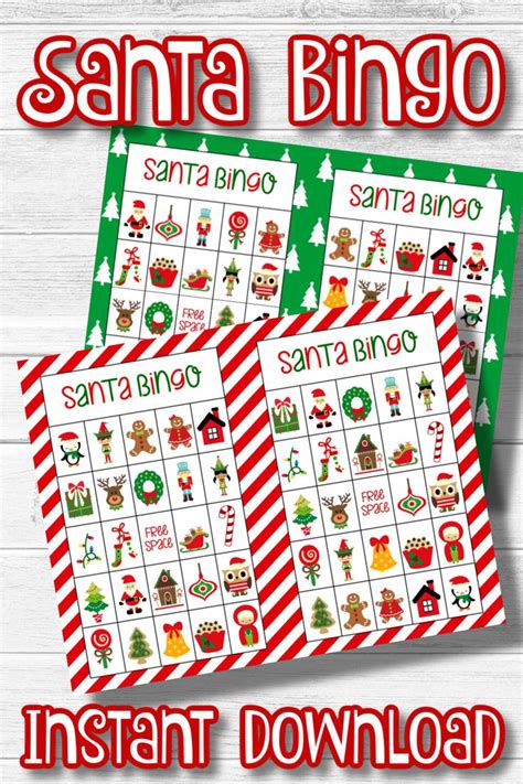 Printable Christmas Bingo Christmas Party Santa Bingo Etsy