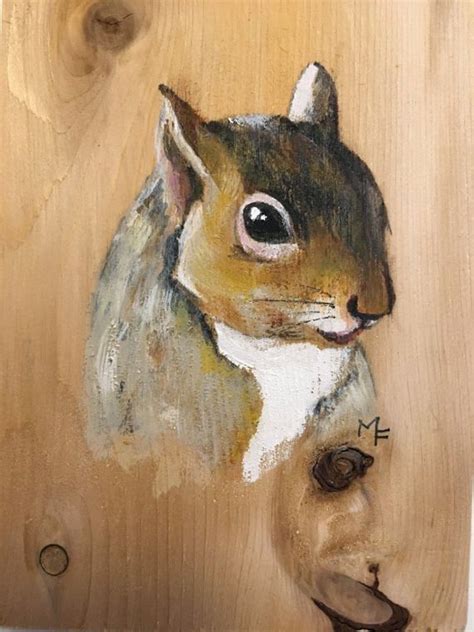 Original Hand Painted Squirrel Small Quirky Cute Painting On Etsy