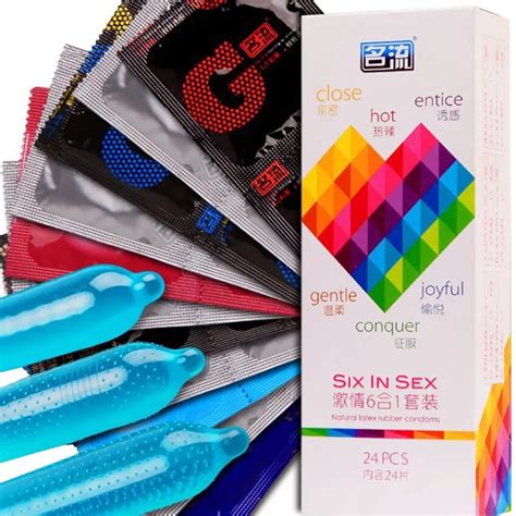 Condoms 24pcspack 6 Types Ultra Thin For Men Lubricated Durable