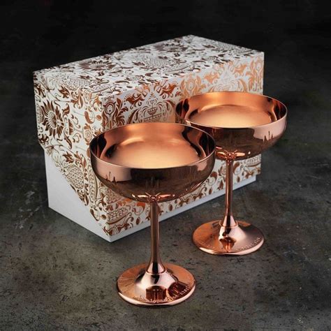 Copper Cocktail Coupe Gift Set Set Of 2 Copper Cocktail Cocktail