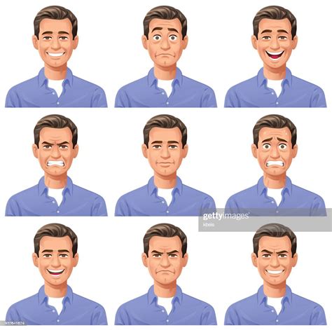 Young Man Facial Expressions High Res Vector Graphic Getty Images