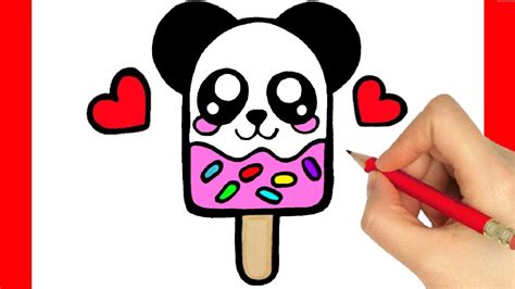 How To Draw A Ice Cream Panda Easy How To Draw A Panda Kawaii