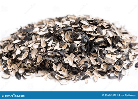 Sunflower Seed Shells Isolated On White Background Stock Image Image