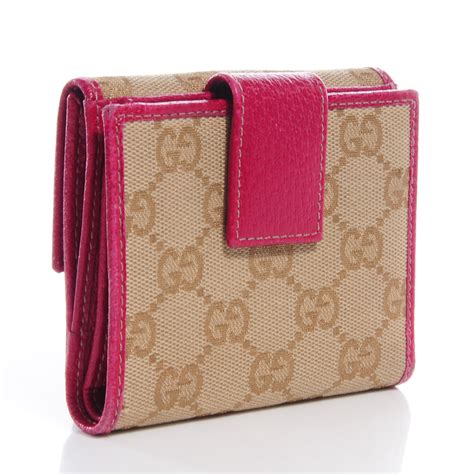 Gucci Monogram Compact Wallet Pink 62391