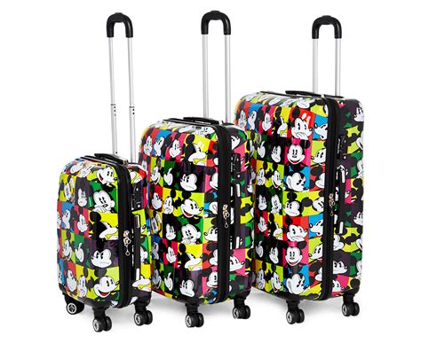 Disney Mickey Expressions 3 Piece 4w Hardcase Luggage Set Au