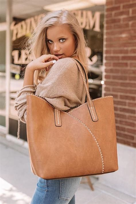 Weekend In Nyc Faux Leather Tote In Tan In 2022 Handmade Leather Tote
