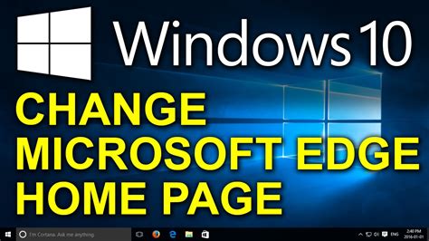 ️ Indows 10 How To Change The Home Page In Microsoft Edge Youtube