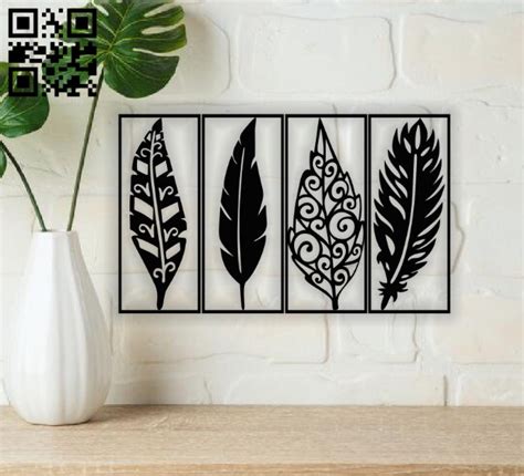 Feather Wall Decor E0013666 File Cdr And Dxf Free Vector Download For