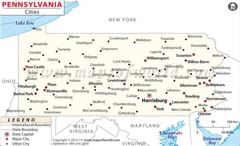 Cities In Pennsylvania Pennsylvania Cities Map