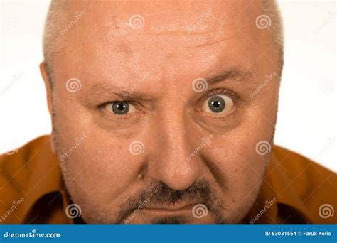 Man With Big Eyes Staring At You Stock Photo Image Of Strong Beard