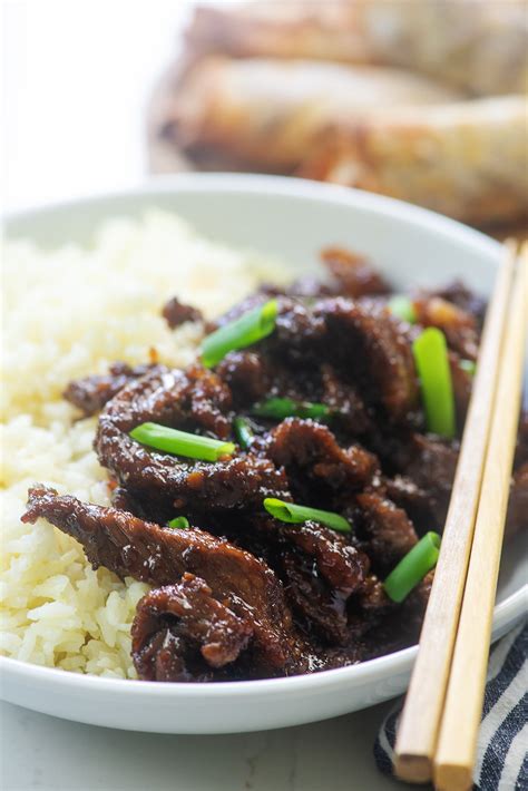 Tender pieces of beef coated in a sweet and salty sauce. Easy Mongolian Beef Recipe in the Air Fryer! | AirFried.com