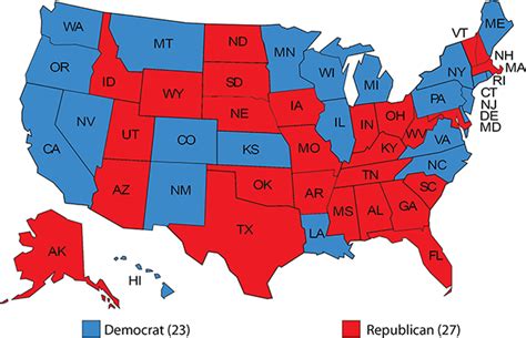 Democratic Run States 2019 Map