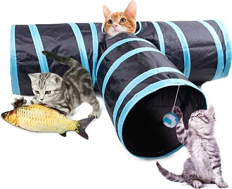 Pehtokoce Cat Tunnel For Indoor Cats Collapsible Kitty