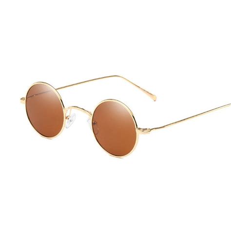 Mincl New Fashion Small Round Sunglasses Women Brand Vintage Eyeglasses Metal Frame Hd Uv400