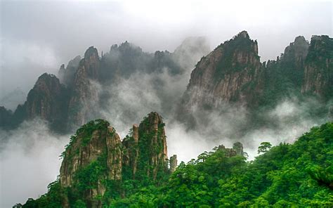 Huangshan Mountain Range In Southern Anhui Province And