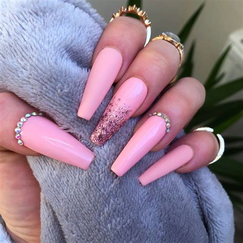 Pink Glitter Press On Nails Reusable Press On Nails Etsy