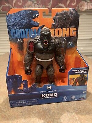 Kong comes with an axe made out of one of godzilla's back spines, and the battle damage panel. Playmates Godzilla vs Kong Movie Monsterverse KONG with Battle Axe TOHO Kid Toys 43377353515 | eBay