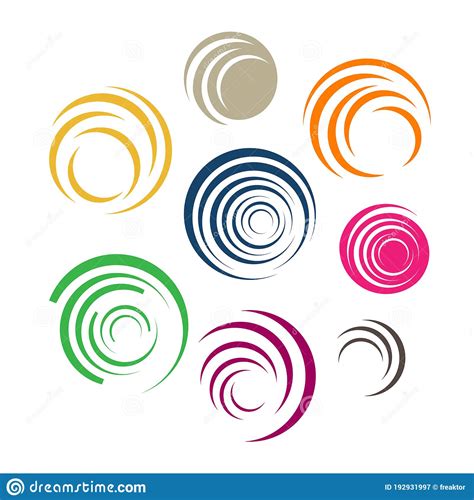 Colorful Creative Abstract Circle Logo Design Graphic Element Templat