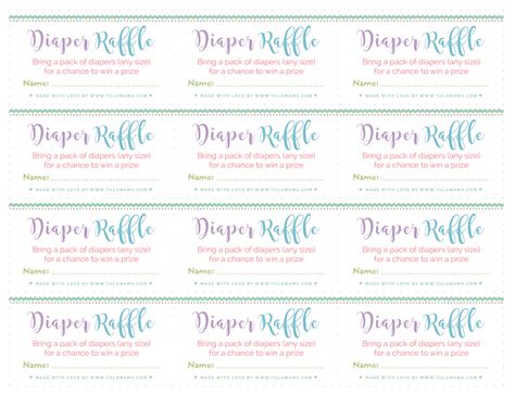 Try it out first with our free sample template and decide if you are up for it! Free, Easy To Print Diaper Raffle Tickets - Tulamama