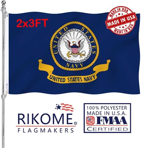 rikome double sided us emblem navy flag 2x3 outdoor made in usa heavy duty 3ply