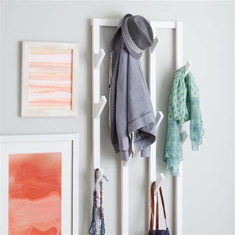 Greenway 1 tier mixed material drying rack gcl31al wall mounted. SPACE-SAVING WALL-MOUNTED COAT RACK | Lowes creative ...