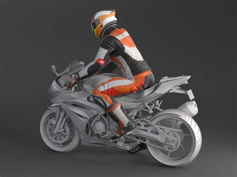 Biker Motorcycle Rider D Model Turbosquid
