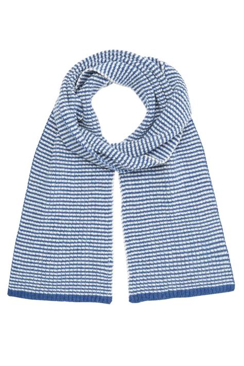 Lambswool Stripe Scarf Natural Fiber Clothing Striped Scarves