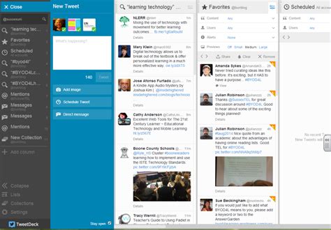 It is one of the best management tools used by brands to stay active and maintain their presence on twitter, so if you haven't been using tweetdeck, then you indeed must. Managing your tweets with Tweetdeck - Technology Enhanced ...