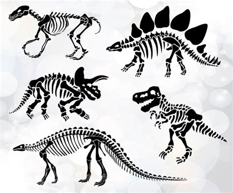 23 Printable Dinosaur Skeleton Template Free Coloring Pages