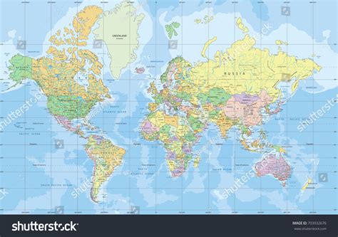 479 Mercator Projection World Map Stock Vectors Images And Vector Art