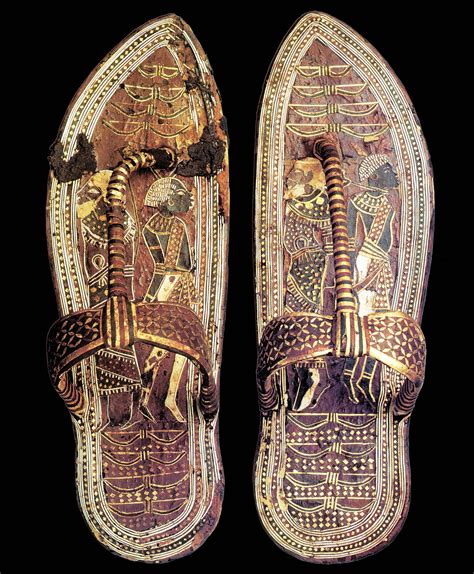 King Tutankhamuns Sandals Gold And Leather Egyptian Museum Cairo