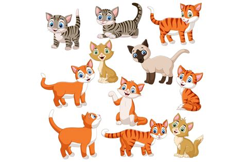Cartoon Cats Vector Set By Tigatelu