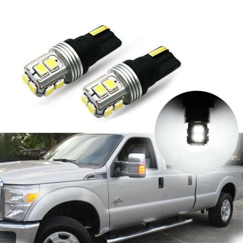 White Led Front Side Marker Lights Bulbs For Ford F F Super Duty Ebay