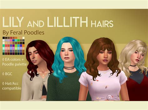 The Sims Resource Lillith Hair By Feralpoodles Sims 4 Hairs