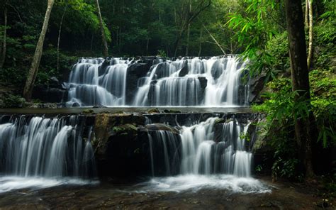 Download Wallpapers Beautiful Waterfall Tropical Forest Jungle